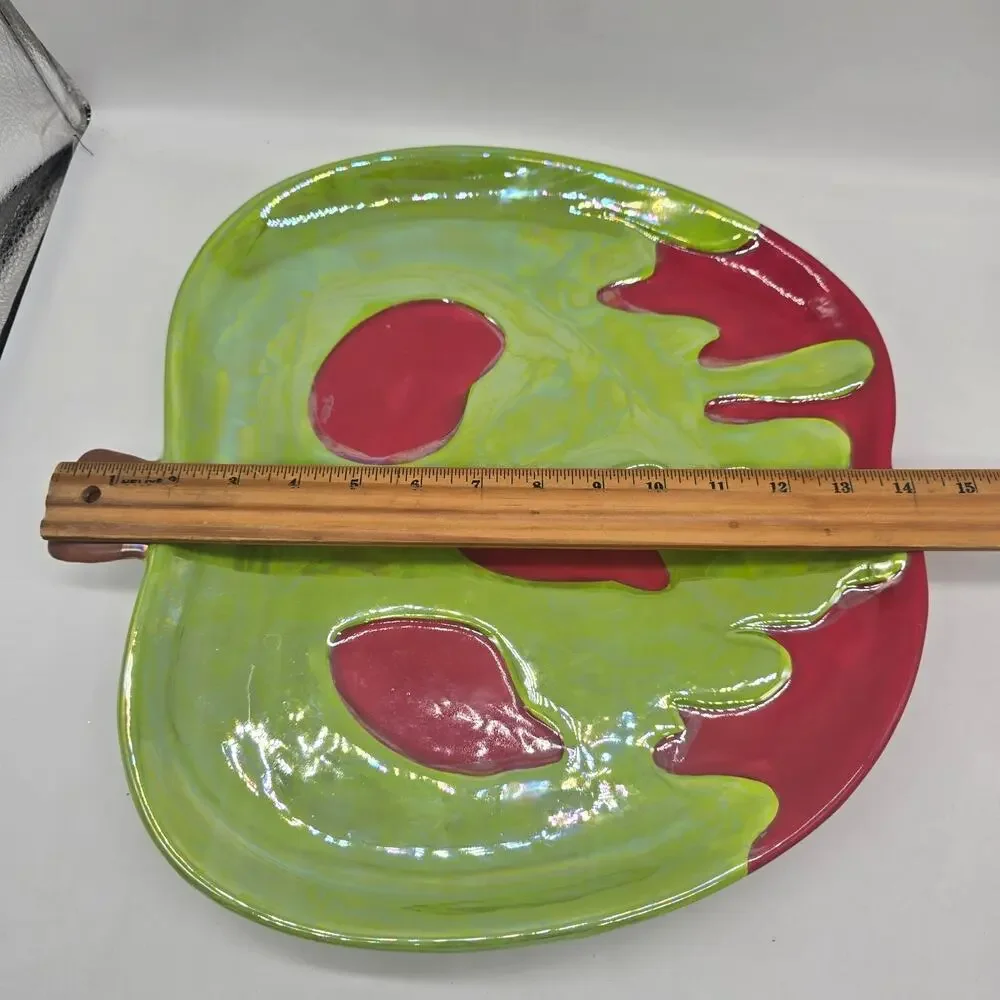 Disney Villains Poison Apple Large Serving Platter Green Red Halloween 14x14